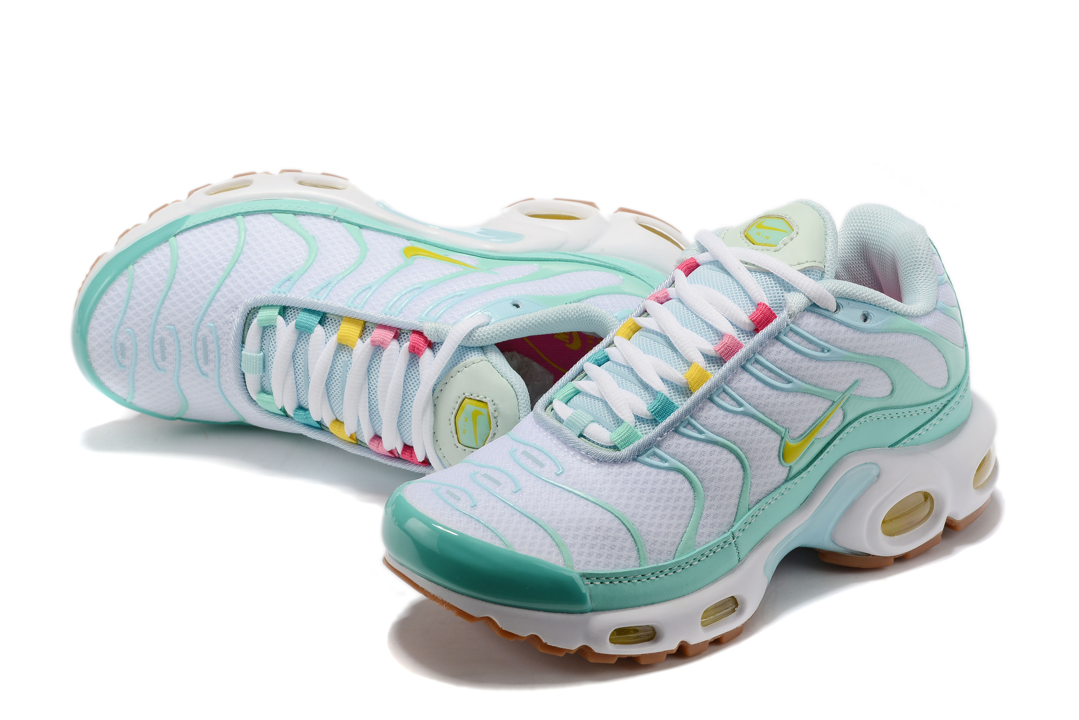 2020 Women Nike Air Max PLUS TN White Gint Green Shoes - Click Image to Close